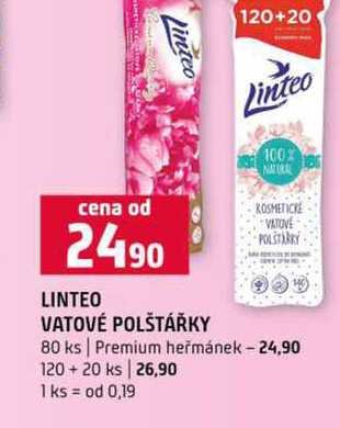 LINTEO VATOVÉ POLŠTÁŘKY 80 ks Premium heřmánek Terno