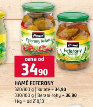HAMÉ FEFERONY 320/160 g kulaté 330/160 g Berani rohy 
