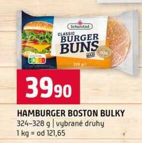 HAMBURGER BOSTON BULKY 324-328 g vybrané druhy 