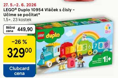 LEGO® Duplo 10954 Vláček s čísly - Učíme se počítat 1,5+, 23 kostek Tesco