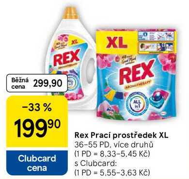 Rex Prací prostředek XL, 36-55 PD, více druhů Tesco