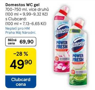 Domestos WC gel, 700-750 ml, více druhů Tesco