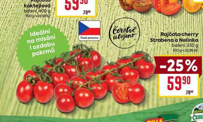 Rajčata cherry Strabena a Nelinka balení, 250 g