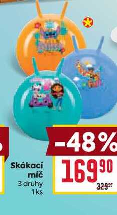 Skákací míč 3 druhy 1ks BILLA