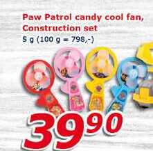 Paw Patrol candy cool fan, Construction set 5 g