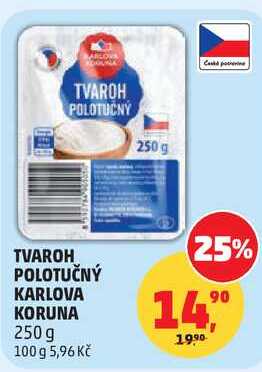 TVAROH POLOTUČNÝ KARLOVA KORUNA, 250 g
