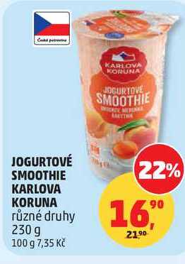 JOGURTOVÉ SMOOTHIE KARLOVA KORUNA různé druhy, 230 g