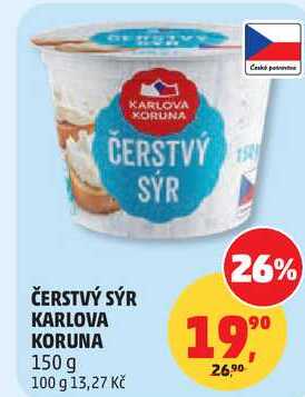 ČERSTVÝ SÝR KARLOVA KORUNA, 150 g