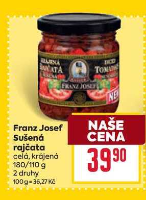 Franz Josef Sušená rajčata celá, krájená 180/110 g 