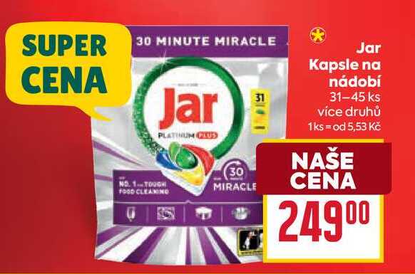 Jar Kapsle na nádobí 31-45 ks BILLA