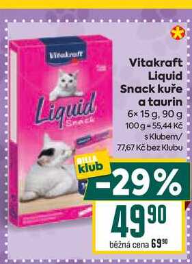 Vitakraft Liquid Snack kuře a taurin 6x 15 g, 90 g