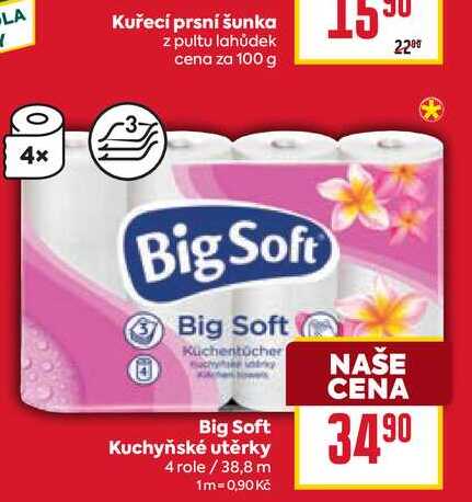 Big Soft Kuchyňské utěrky 4 role BILLA