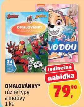 OMALOVÁNKY různé typy a motivy, 1 ks