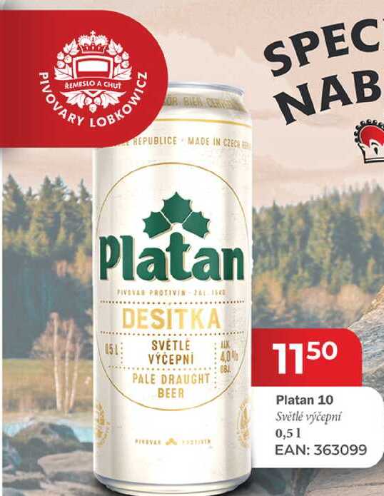 Platan 10 Světlé výčepní 0,51