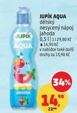 JUPÍK AQUA dětský nesycený nápoj jahoda, 0,5 l Penny Market