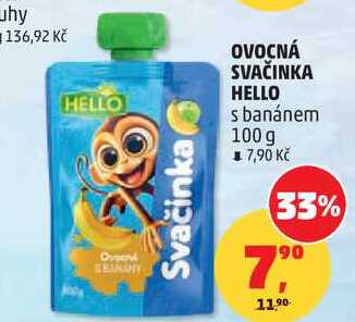 OVOCNÁ SVAČINKA HELLO s banánem, 100 g Penny Market