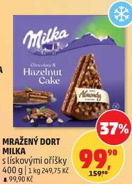 MRAŽENÝ DORT MILKA s lískovými oříšky, 400 g