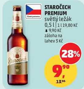 STAROČECH PREMIUM světlý ležák, 0,5 l