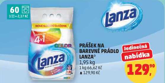 PRÁŠEK NA BAREVNÉ PRÁDLO LANZA, 1,95 kg Penny Market