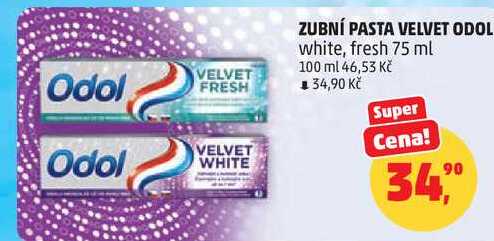 ODOL VELVET white, 75 ml Penny Market