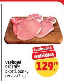 VEPŘOVÁ PEČENĚ s kostí, plátky, 1 kg