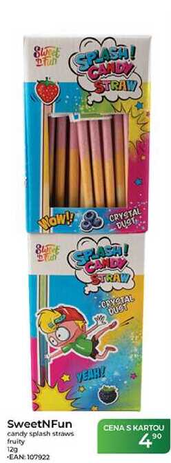 SweetNFun candy splash straws fruity 12 g