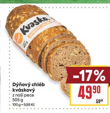 Dýňový chléb kváskový z naší pece 505 g 