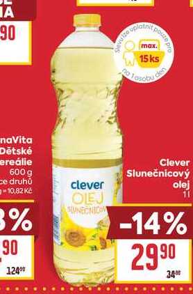 Clever Slunečnicový olej 1l