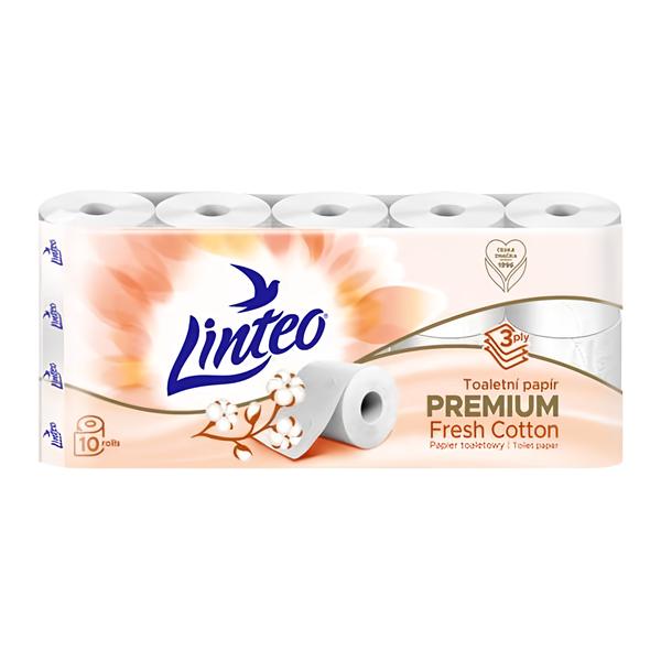 Linteo Toaletní papír PREMIUM se svěží vůní bavlny 3vrstvý, 10 rolí Košík.cz