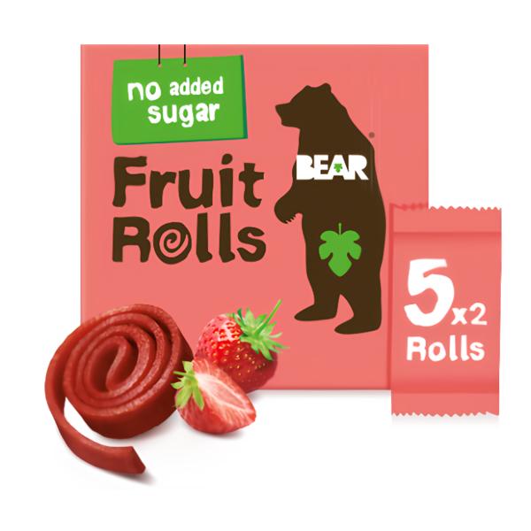 Bear Fruit Rolls ovocné plátky Jahoda 5x20g Košík.cz