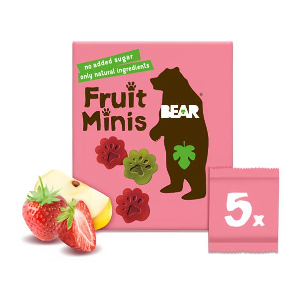 Bear Fruit Minis ovocné tlapky jahoda a jablko 5x20g Košík.cz