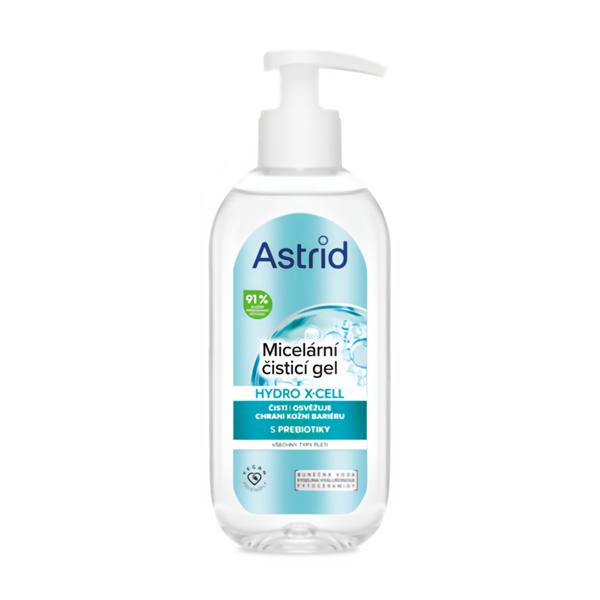 Astrid Hydro X-Cell Čistící micelární gel na tvář, oči a rty pro všechny typy pleti Košík.cz