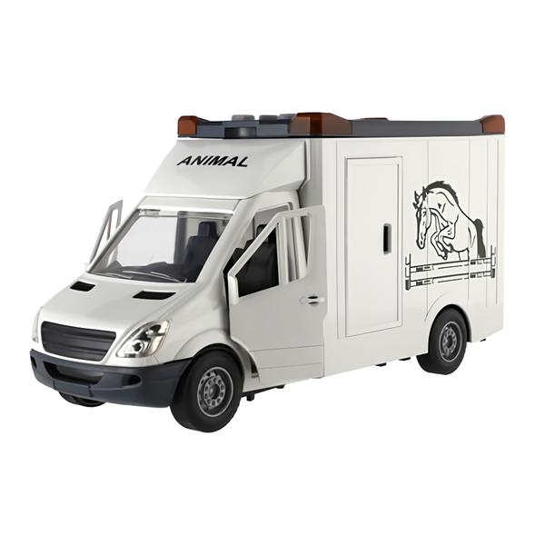 Teddies Auto přepravník zvířat 28cm s koněm na setrvačník