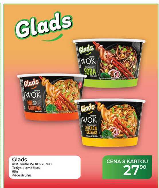 Glads inst. nudle WOK s kuřecí Teriyaki omáčkou 95g  