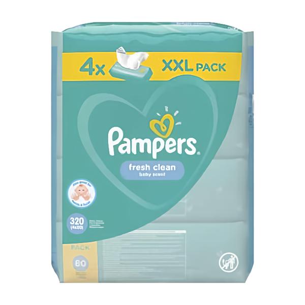 Pampers Wipes Fresh Clean XXL, 4x 80 ks Košík.cz