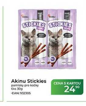 Akinu Stickies pamlsky pro kočky 6ks 30g 
