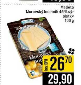 Madeta Moravský bochnik 45% sýr platky 100 g