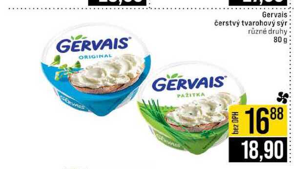 Gervais čerstvý tvarohový sýr různé druhy 80g