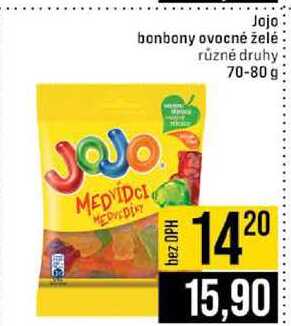 Jojo bonbony ovocné želé různé druhy 70-80 g