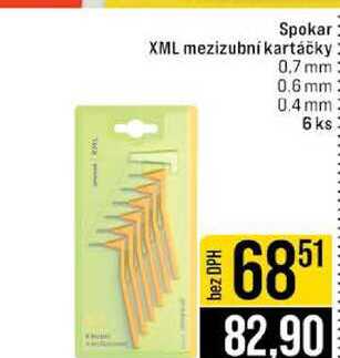 Spokar XML mezizubní kartáčky 0,7 mm 0.6 mm 0.4 mm 6 ks JIP