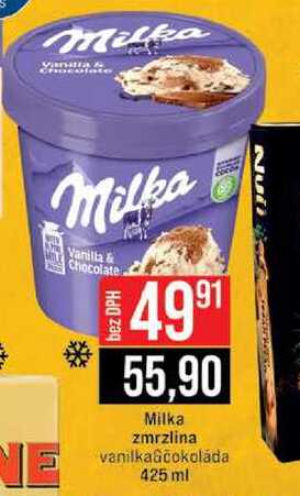 Milka zmrzlina vanilka čokoláda 425 ml 