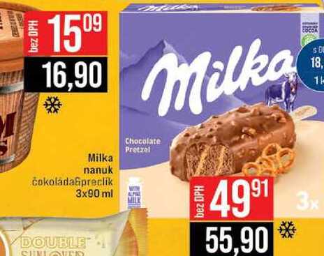 Milka nanuk čokoláda preclik 3x90 ml