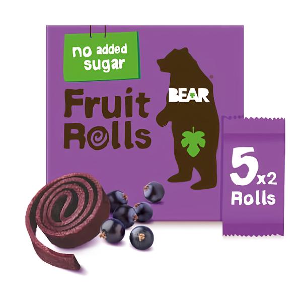 Bear Fruit Rolls ovocné plátky černý rybíz 5x20g Košík.cz