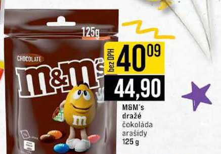 M&M's dražé čokoláda arašidy 125 g 