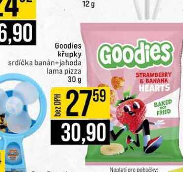Goodies křupky srdíčka banán+jahoda lama pizza 30 g