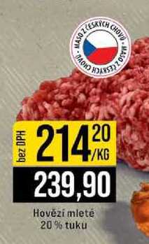 Hovězí mleté 20% tuku 1kg