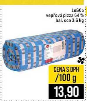 Le&Co vepřová pizza 64% bal. cca 3,6 kg 100g