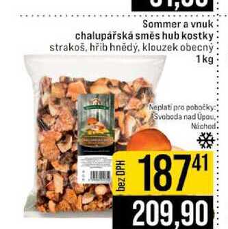 Sommer a vnuk chalupářská směs hub kostky strakoš, hřib hnědý, klouzek obecný 1 kg 