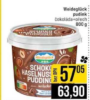 Weideglück pudink čokoláda+ořech 800 g