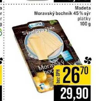 Madeta Moravský bochnik 45% sýr plátky 100 g